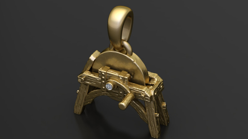 Gold tool pendant 3D Print Model .c4d .max .obj .3ds .fbx .stl .blend 