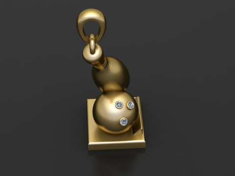 Gold abstract pendant Modèles 3D en vedette