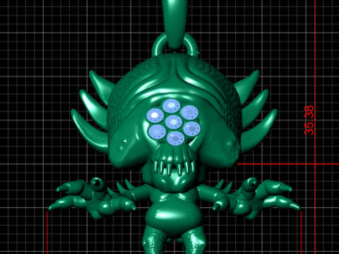 Gold creature pendant 3D Print Model