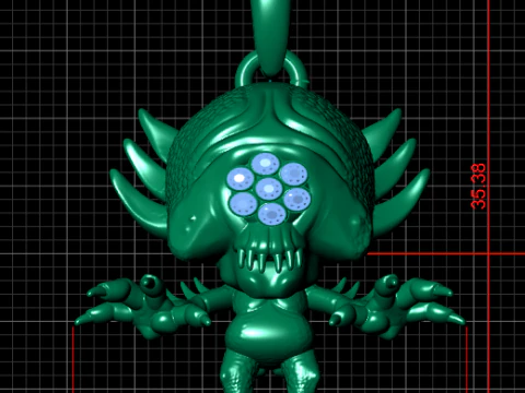 Gold creature pendant 3D Print Model
