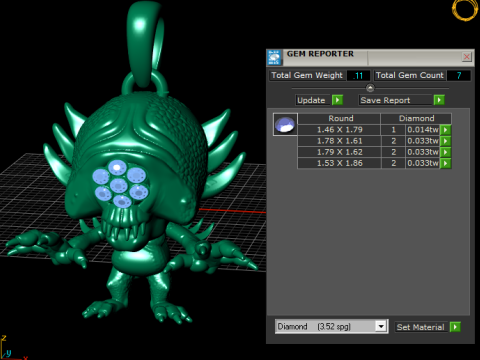 Gold creature pendant 3D Print Model