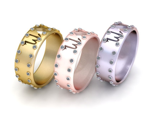 Gold monogram ring 3D 打印模型