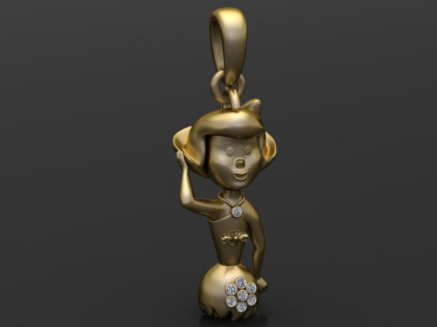Gold girl pendant Model Cetak 3D