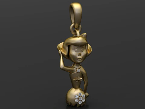 सोने की लड़की का पेंडेंट 3D प्रिंट मॉडल