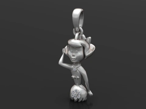 सोने की लड़की का पेंडेंट 3D प्रिंट मॉडल