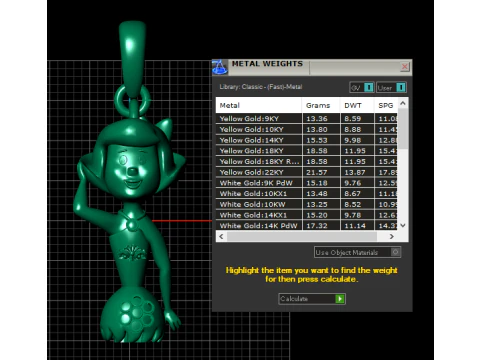 सोने की लड़की का पेंडेंट 3D प्रिंट मॉडल