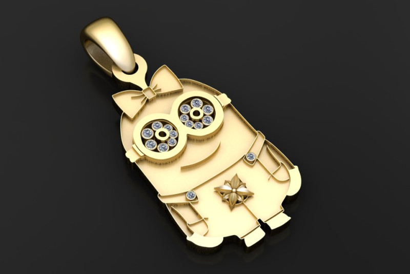 Gold character pendant Modelo de impresión 3D .c4d .max .obj .3ds .fbx .stl .blend