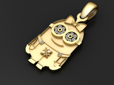 Gold character pendant Modelo de impresión 3D