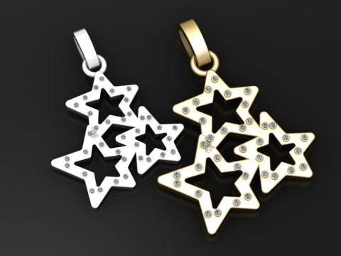 Gold star pendant 3D 打印模型