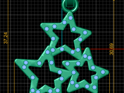 Gold star pendant 3D 打印模型