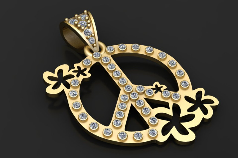 Peace pendant 3D Принт Модель .c4d .max .obj .3ds .fbx .stl .blend