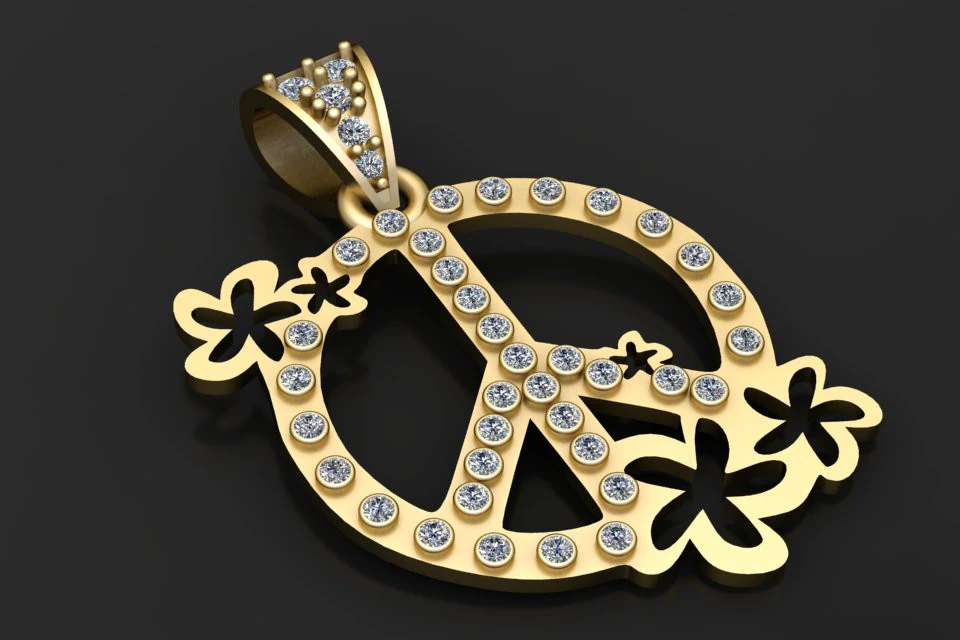 Peace pendant 3D Print Model .c4d .max .obj .3ds .fbx .stl .blend 