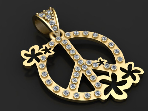 Peace pendant Modèles 3D en vedette