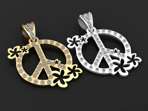 Peace pendant 3D Print Model