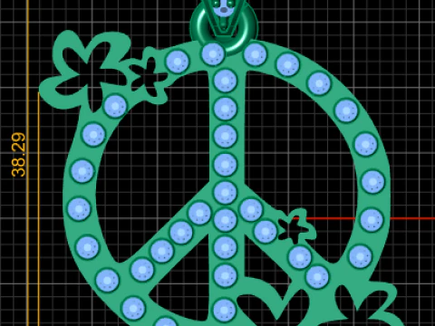 Peace pendant 3D Print Model
