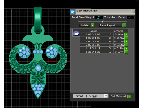 Gold floral pendant 3D Print Model
