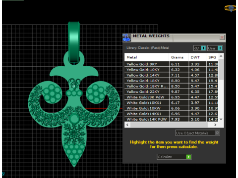 Gold floral pendant 3D Print Model