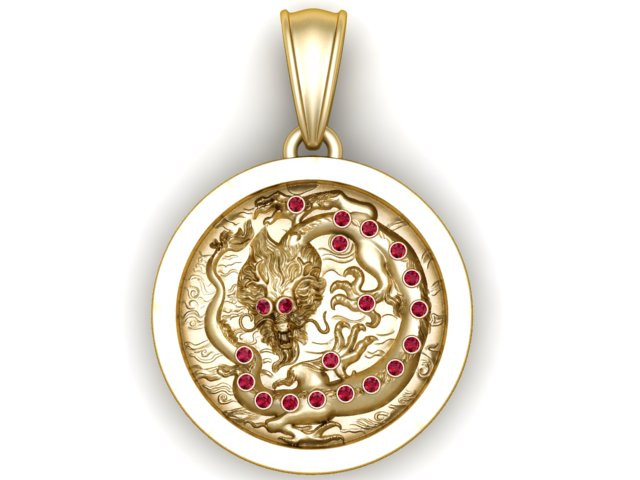 Dragon Pendant 3D Print Model .c4d .max .obj .3ds .fbx .stl .blend 