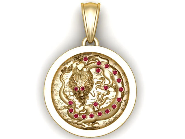 Dragon Pendant 3D Print Model .c4d .max .obj .3ds .fbx .stl .blend 
