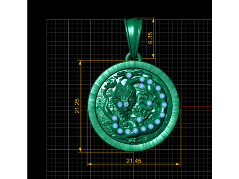 Dragon Pendant 3D Print Model