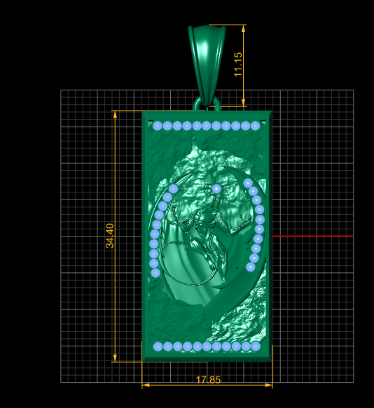 Warrior Moon Pendant 3D प्रिंट मॉडल .c4d .max .obj .3ds .fbx .stl .blend 