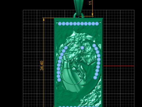 Warrior Moon Pendant Modèles 3D en vedette