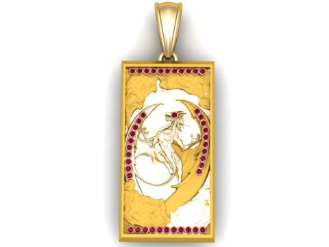 Warrior Moon Pendant 3D प्रिंट मॉडल