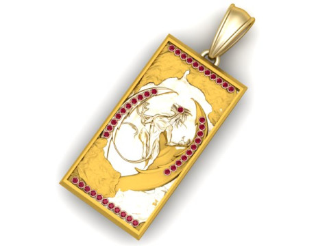 Warrior Moon Pendant 3D प्रिंट मॉडल