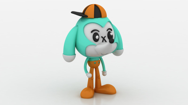 3D Cartoon Dog 3D Print Model .c4d .max .obj .3ds .fbx .stl .blend