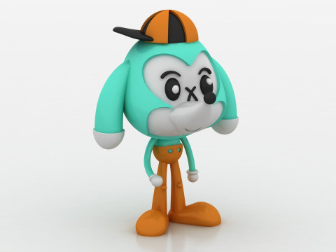 3D Cartoon Dog Modello di stampa 3D