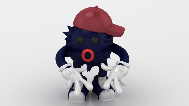 3D Spiky Toy Figurine Modello di stampa 3D .c4d .max .obj .3ds .fbx .stl .blend 
