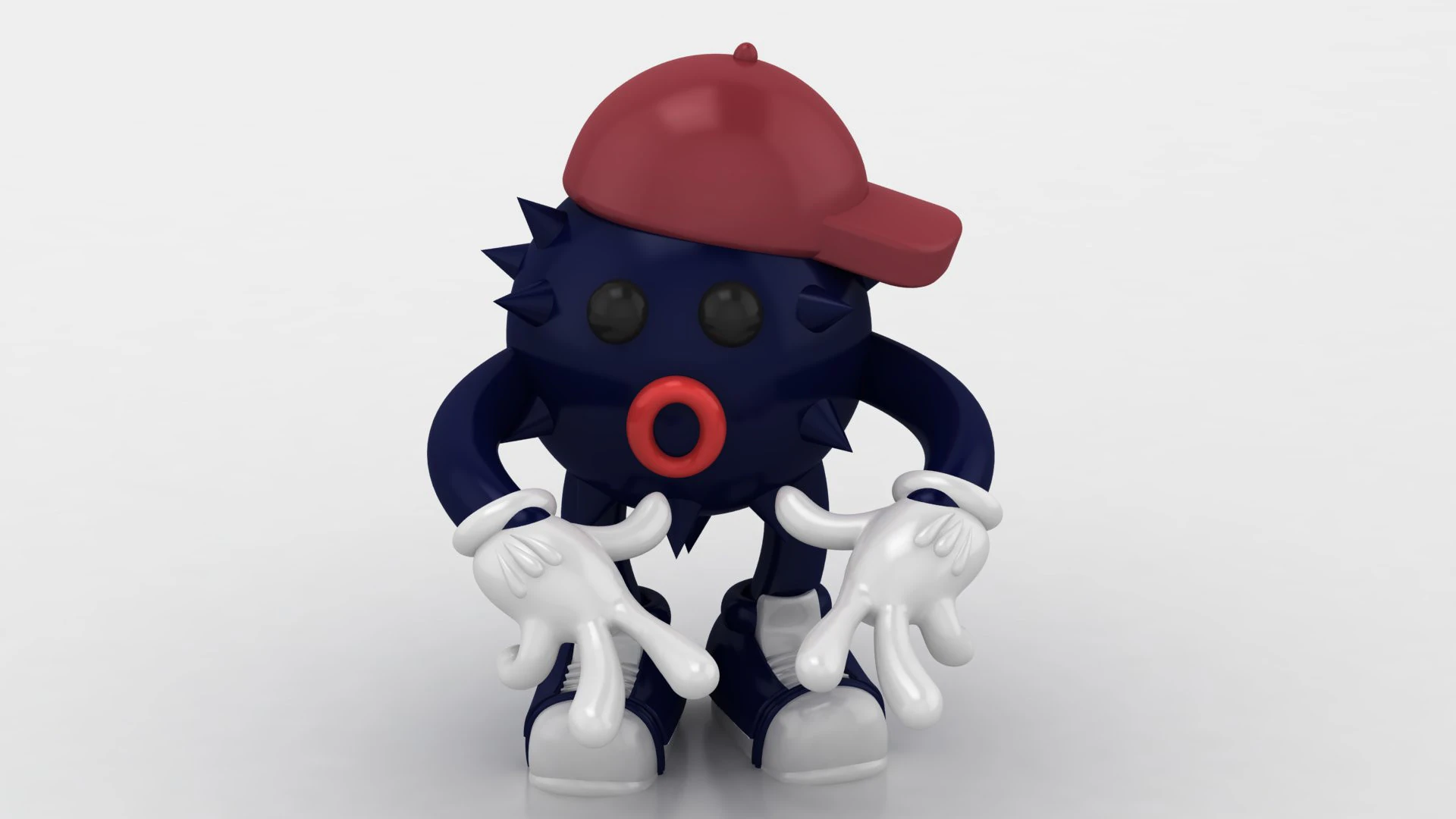 3D Spiky Toy Figurine 3D Print Model .c4d .max .obj .3ds .fbx .stl .blend 