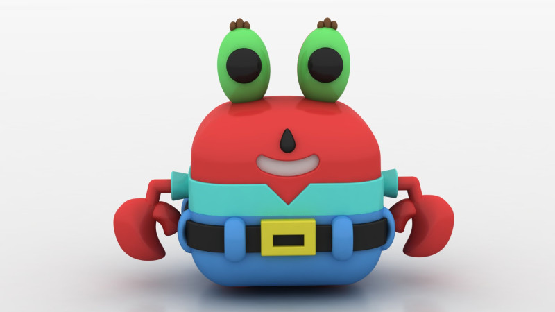 Cute Crab Toy Model 3D Baskı Modeli .c4d .max .obj .3ds .fbx .stl .blend