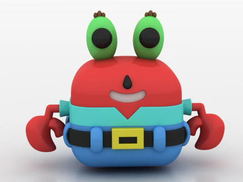 Simpatico modello di giocattolo di granchio Modello di stampa 3D