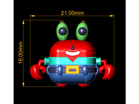 Cute Crab Toy Model 3D Baskı Modeli