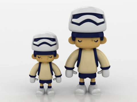 Chibi Traveler Figurine 3D Print Model
