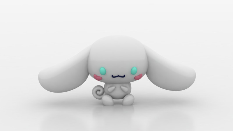 Kawaii Bunny Figurine 3D Print Model .c4d .max .obj .3ds .fbx .stl .blend