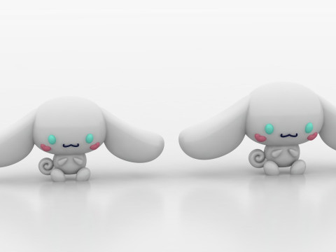 Kawaii Bunny Figurine 3D प्रिंट मॉडल
