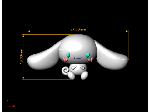 Kawaii Bunny Figurine 3D प्रिंट मॉडल