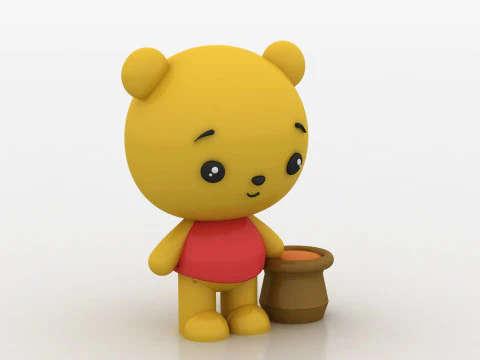 Chibi Bear Figurine 3D Print Model