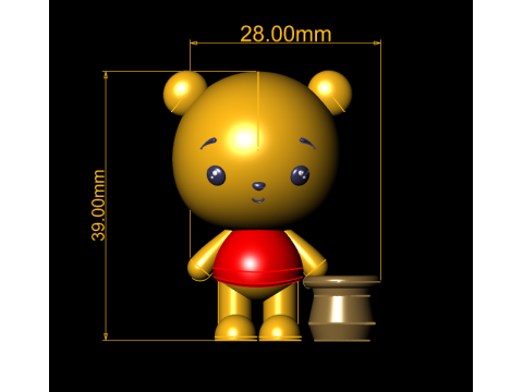 Chibi Bear Figurine 3D Print Model