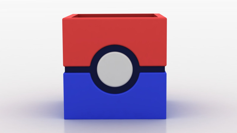 Pokeball Planter 3D Print Model .c4d .max .obj .3ds .fbx .stl .blend 