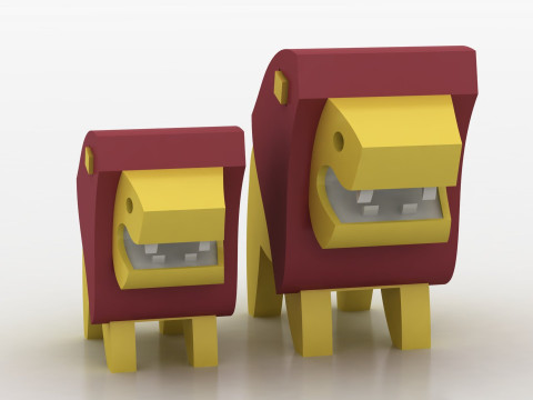 Low Poly Animal Toy Model Cetak 3D