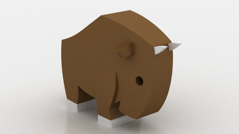 Buffalo Toy 3D Принт Модель .c4d .max .obj .3ds .fbx .stl .blend 