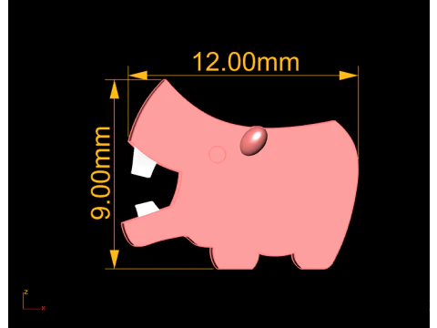 Hippo Figurine 3D Print Model