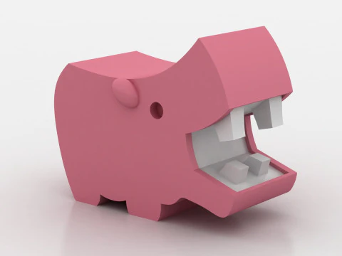 Hippo Figurine 3D Print Model