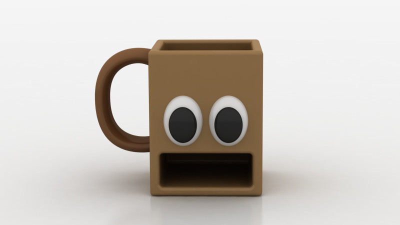 Cartoon Coffee Mug 3D Druckmodell .c4d .max .obj .3ds .fbx .stl .blend