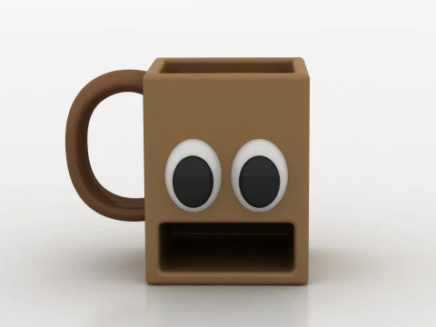 Cartoon Coffee Mug 3D Print Model