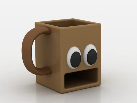 Cartoon Coffee Mug 3D Print Model