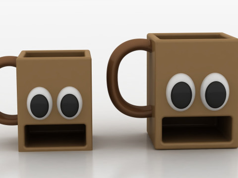Cartoon Coffee Mug 3D Druckmodell